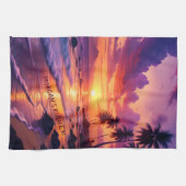 トロピッカスタマイズク・サンセットビーチ – ドリーミー・コースト キッチンタオル (横)
