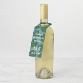 トロピッカスタムクなモンステラ葉パームの結婚式のパーティー ボトルネックタグ (アングル)