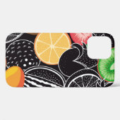トロピッカラフルクな果実、黒い背景。 Case-Mate iPhoneケース (裏面 (横))