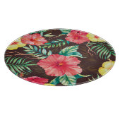 トロピッカラフルクの花の背景（暗） カッティングボード (角)
