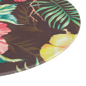 トロピッカラフルクの花の背景（暗） カッティングボード (角)