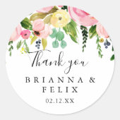 トロピッカラフルクオータムサンキューユー結婚式の引き出物 ラウンドシール (正面)