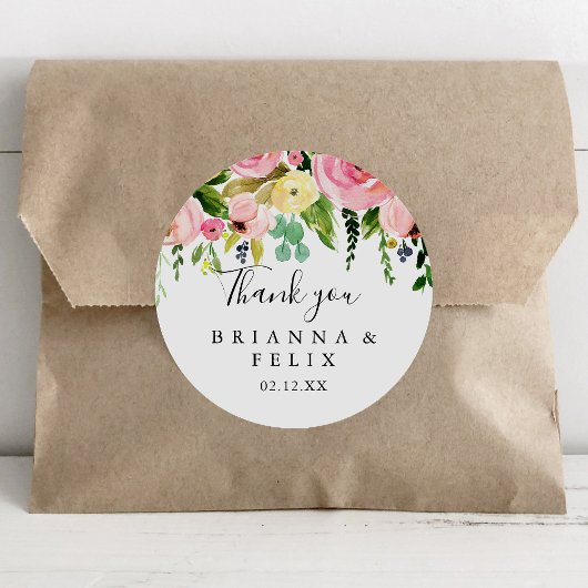 トロピッカラフルクオータムサンキューユー結婚式の引き出物 ラウンドシール