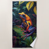 トロピッカラフルクゴールデンフロッグビーチタオル ビーチタオル (正面)