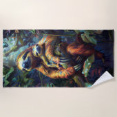 トロピッカラフルクスロース&ベビービーチタオル ビーチタオル (正面)