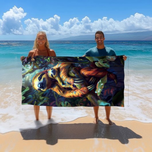 トロピッカラフルクスロース&ベビービーチタオル ビーチタオル