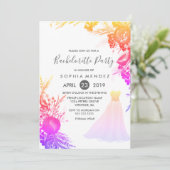 トロピッカラフルクドレスバチェロレッテ招待状 招待状 (スタンド正面)