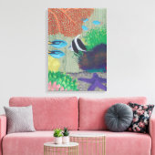 トロピッカラフルクフィッシュ絵画キャンバスプリント キャンバスプリント (インサイチュ (リビング))