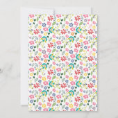 トロピッカラフルクフラワーズボヘミアン誕生日 招待状 (裏面)