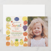 トロピッカラフルクフルーツ誕生日招待状 招待状 (正面/裏面)