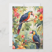 トロピッカラフルクフローラカジュアルグリーン結婚ズ 招待状 (裏面)