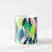 トロピッカラフルクモダンボタニカルモノグラム コーヒーマグカップ (中央)