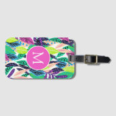 トロピッカラフルクモダンボタニカルモノグラム ラゲッジタグ (正面横)