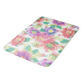 トロピッカラフルク花コラージパターン バスマット (アングル)