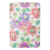 トロピッカラフルク花コラージパターン バスマット (正面縦)