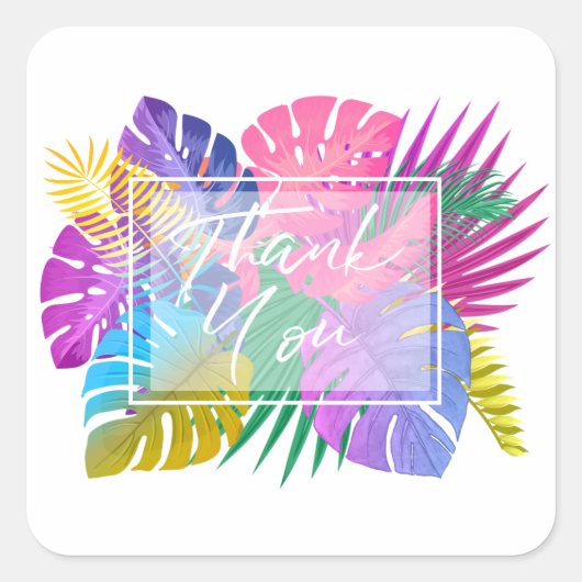 トロピッカラフルク葉ありID575 スクエアシール (正面)
