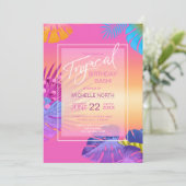 トロピッカラフルク葉のサンセット誕生日ID575 招待状 (スタンド正面)
