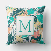 トロピッカラフルク葉コラージモノグラム クッション (裏面)