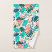 トロピッカラフルク葉コラージモノグラム バスタオルセット (ハンドタオル)