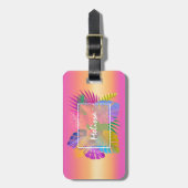 トロピッカラフルク葉サンセットID575 ラゲッジタグ (正面縦)