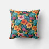 トロピッカラフルク葉パターン クッション (裏面)