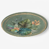 トロピッカラフルク葉パーム金ゴールド結婚ズ ペーパープレート (アングル)