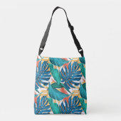トロピッカラフルク葉・エキゾチック・パターン・デザイン クロスボディバッグ (裏面)