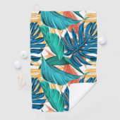 トロピッカラフルク葉・エキゾチック・パターン・デザイン ゴルフタオル (インサイチュ)