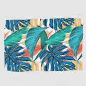 トロピッカラフルク葉・エキゾチック・パターン・デザイン ゴルフタオル (横)