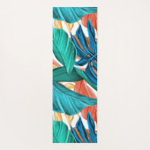 トロピッカラフルク葉・エキゾチック・パターン・デザイン ヨガマット (裏面)