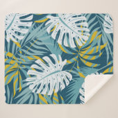 トロピッカラフルク葉・オリジナル・抽象芸術・パター シェルパブランケット (正面(横))