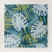 トロピッカラフルク葉・オリジナル・抽象芸術・パター ジグソーパズル (横)