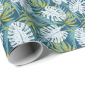 トロピッカラフルク葉・オリジナル・抽象芸術・パター ラッピングペーパー (ロールコーナー)