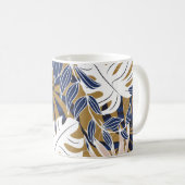 トロピッカラフルク葉・オレンジ背景 コーヒーマグカップ (正面右)