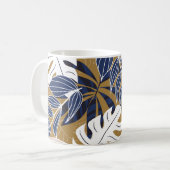 トロピッカラフルク葉・オレンジ背景 コーヒーマグカップ (正面左)