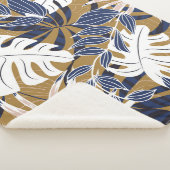 トロピッカラフルク葉・オレンジ背景 シェルパブランケット (3/4)