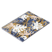 トロピッカラフルク葉・オレンジ背景 ノートブック (左側)