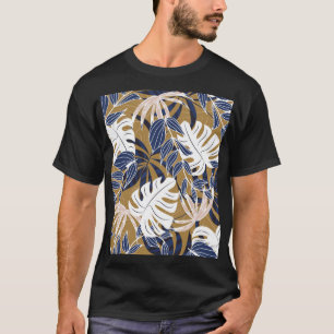 トロピッカラフルク葉・オレンジ背景 Tシャツ