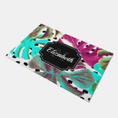 トロピッカラフルク葉 ドアマット (アングル)