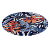 トロピッカラフルク葉・ブルー背景 カッティングボード (角)