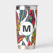 トロピッカラフルク離れ・パターン・モノグラム 保温保冷タンブラー (左面)