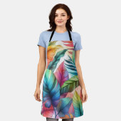 トロピッカラフルク離れ・水カラーデザイン エプロン (着用した状態)