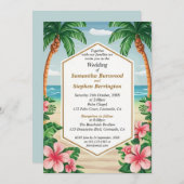 トロピッカラフルク・ウォーター・カラー・ウェディングレセプション 招待状 (正面/裏面)