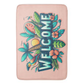 トロピッカラフルク/ハワイアン歓迎 バスマット (正面縦)