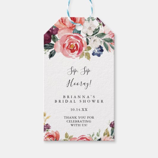 トロピッカラフルクsipホレーブライダルシャワー ギフトタグ (正面)