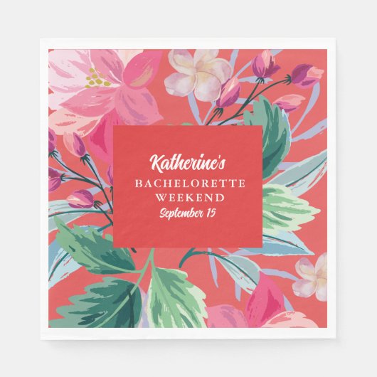 トロピックその熱いオレンジ色のバチェロレッテ スタンダードランチョンナプキン (正面)