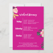 トロピックのようなホットピンクバチェロレッテ 招待状 (裏面)