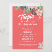 トロピックのような暑いバチェロレッテ週末パーティー 招待状 (正面)