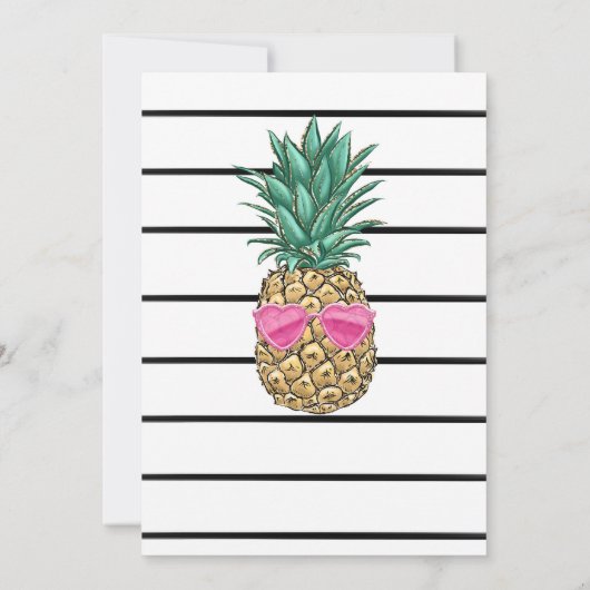 トロピックのような熱いピンクの熱帯誕生日 招待状 (裏面)