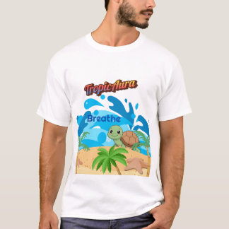 トロピックアウラ・ブリーズ・トロピカルビーチ・タートルTシャツ Tシャツ